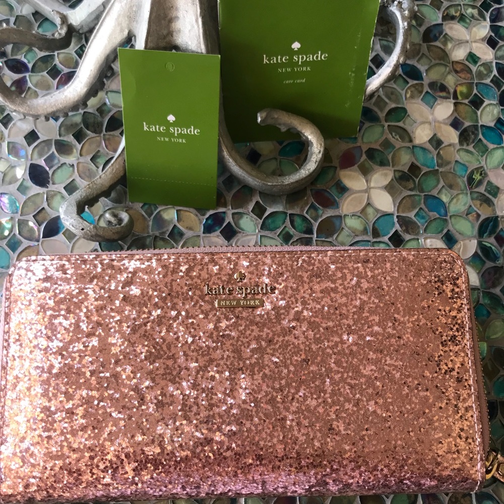 Kate Spade pink glitter wallet